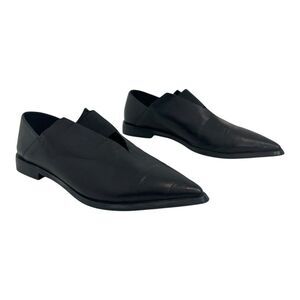 Zara Womens Size 38 Black Pointed Toe Slip On Loafer Business Casual Shoes